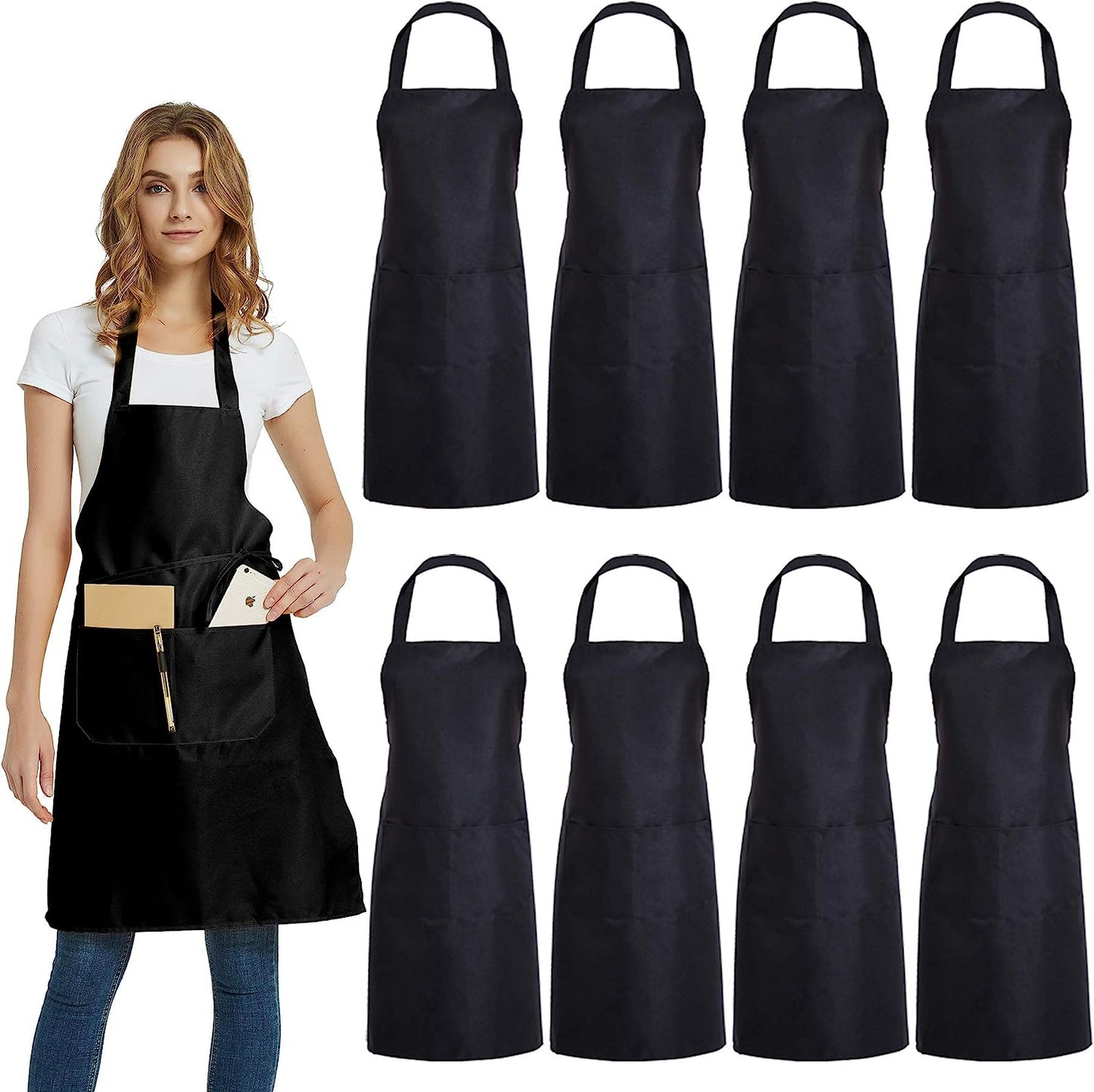 Custom Chef Aprons With 2 Front Full Body Pockets Kitchen Aprons for Men and Women