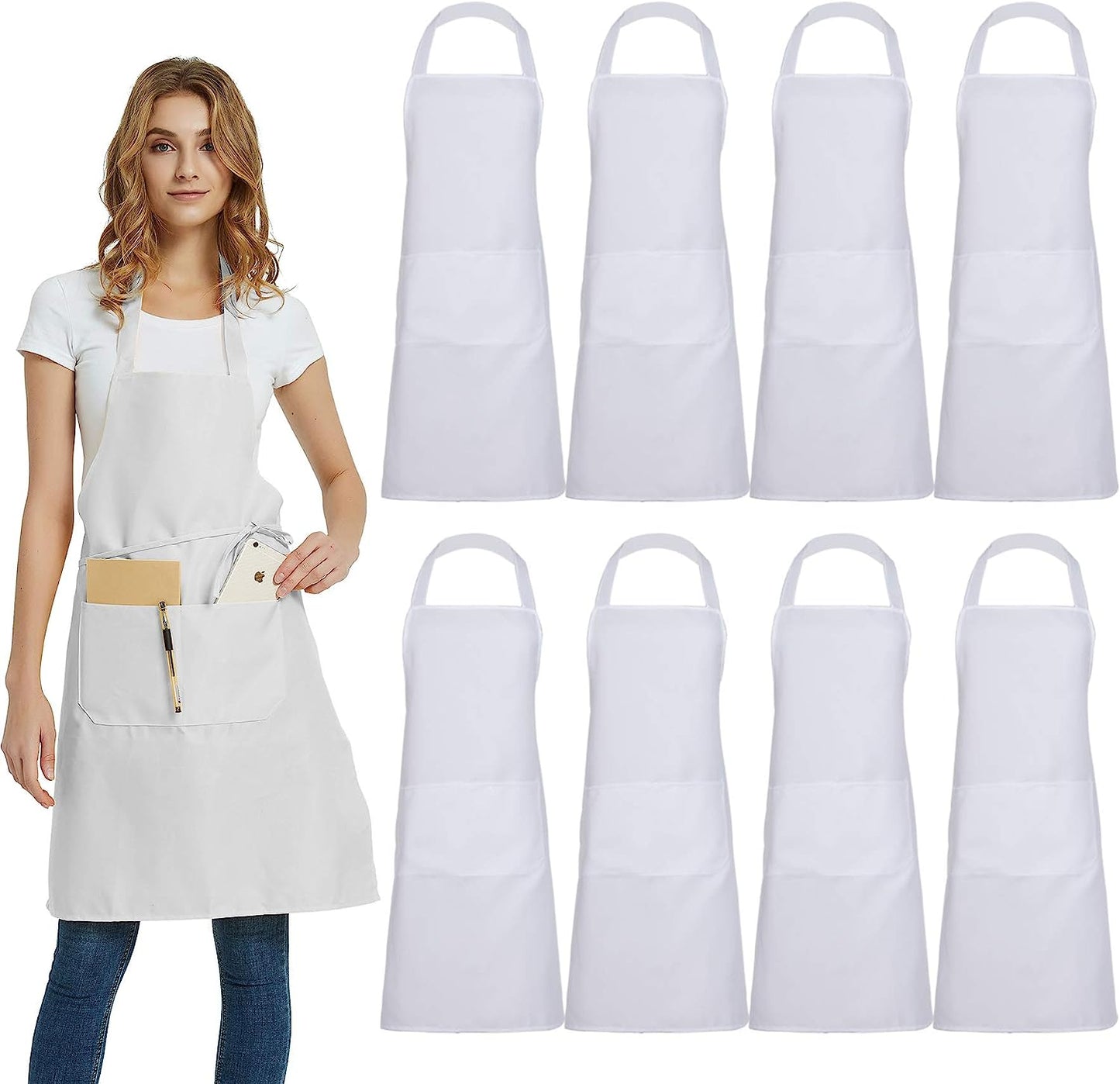 Custom Chef Aprons With 2 Front Full Body Pockets Kitchen Aprons for Men and Women