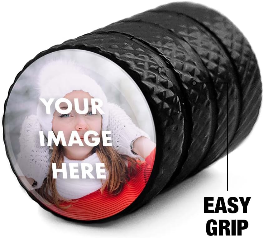 Custom Logo Tire Valve Caps, Promotional Tire Valve Caps, Logo Printed Tire Stem Caps - 4 Pcs/Pack