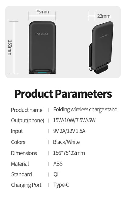 Custom Logo Foldable Wireless Charger Stand Promotional Wireless Charger Phone Holder - HOT!