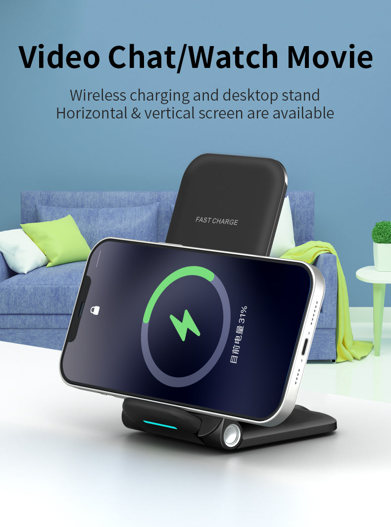 Custom Logo Foldable Wireless Charger Stand Promotional Wireless Charger Phone Holder - HOT!