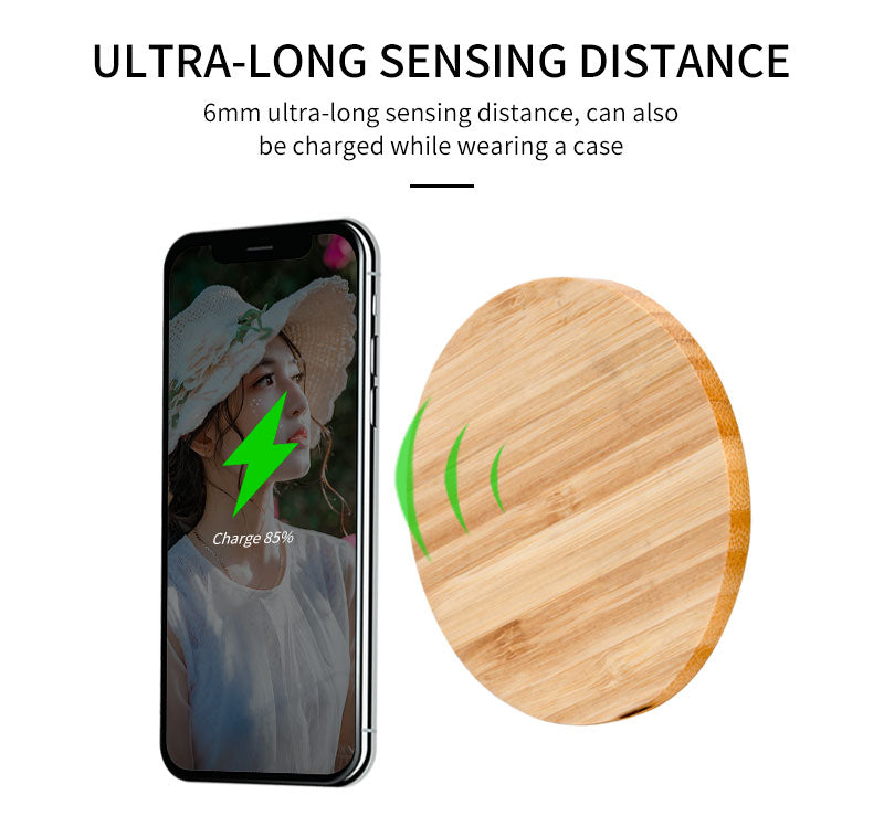 Wholesale 15W Wood Wireless Charger for iPhones Fast Charging Bamboo Pad