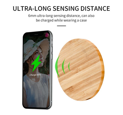 Wholesale 15W Wood Wireless Charger for iPhones Fast Charging Bamboo Pad