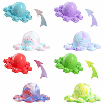 Bulk Pop Bubble It Flip Octopus Doll Pendent Keychain Silicone Stress Reliever