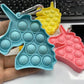 Wholesale Unicorn Key Chain Pop It Fidget Bubble Toy For Kids Adults