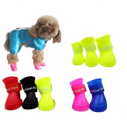 Wholesale Dog Candy Shoes Waterproof Booties Rubber Shoes Pet Rain Shoes - All Color