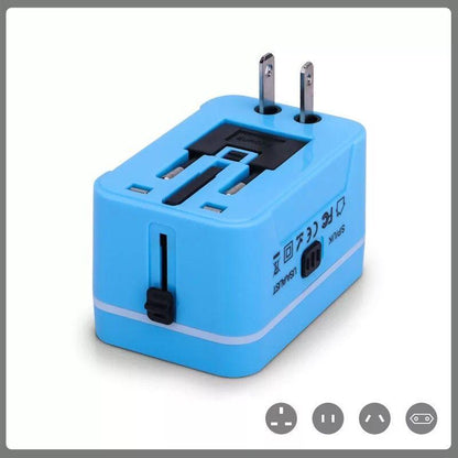 Custom Logo Promotional Travel Adapter 2 USB + Wall Charger for EU/UK/AU/US & Asia