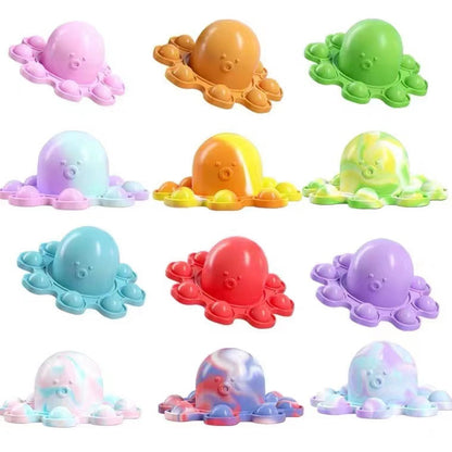 Bulk Pop Bubble It Flip Octopus Doll Pendent Keychain Silicone Stress Reliever