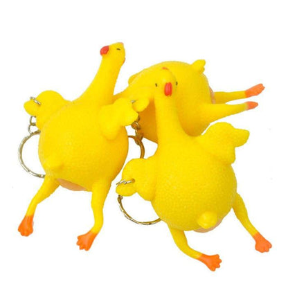 Wholesale Fun Squishy Squeeze Toys Chicken and Eggs Key Chain Ornaments