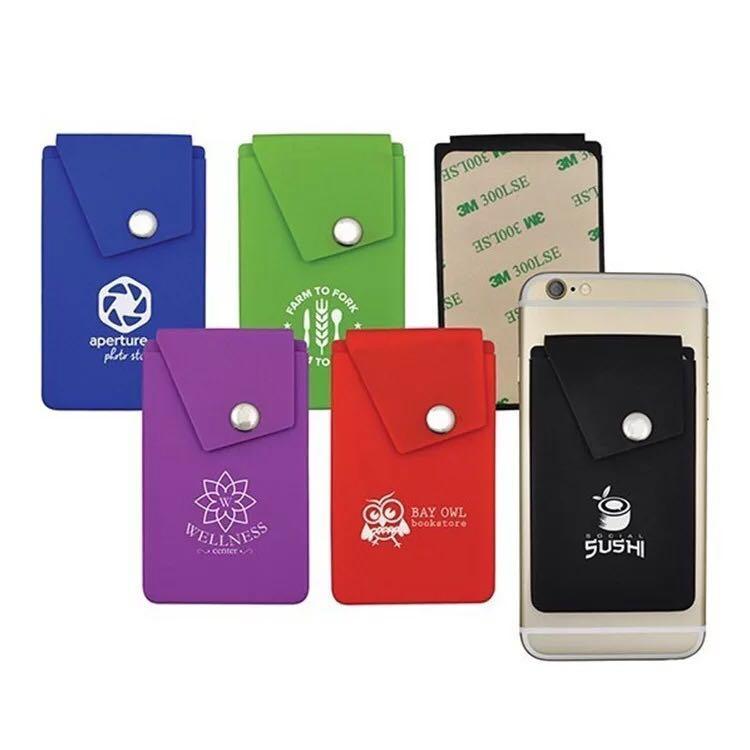 Promotional Custom Logo Adhesive Cell Phone Wallets With Botton