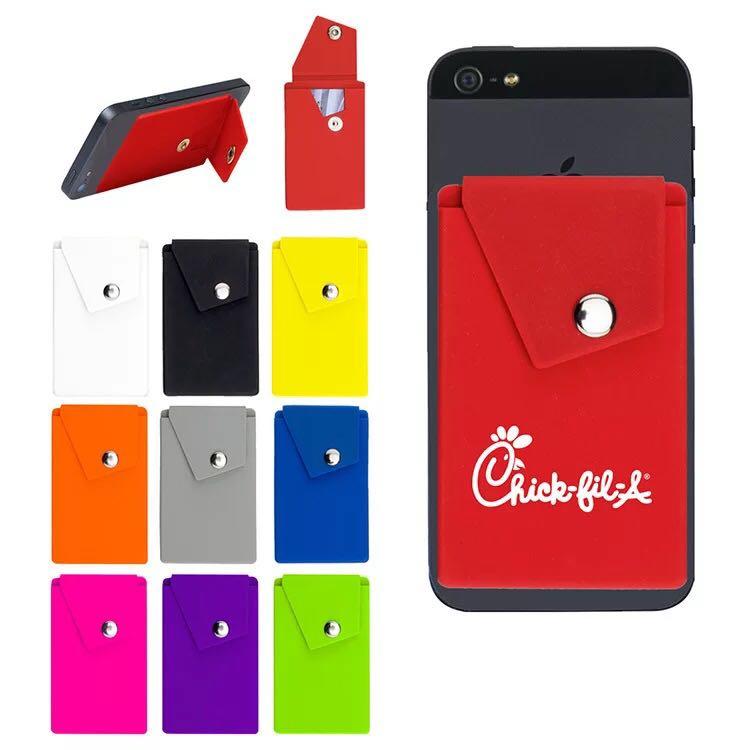 Promotional Custom Logo Adhesive Cell Phone Wallets With Botton