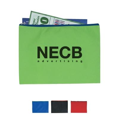 Promotional Custom Logo Woven Document Sleeve With Zipper