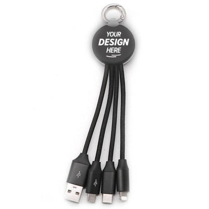 Custom Promotional 4 in 1 Light Up Logo Multi USB Charging Cable