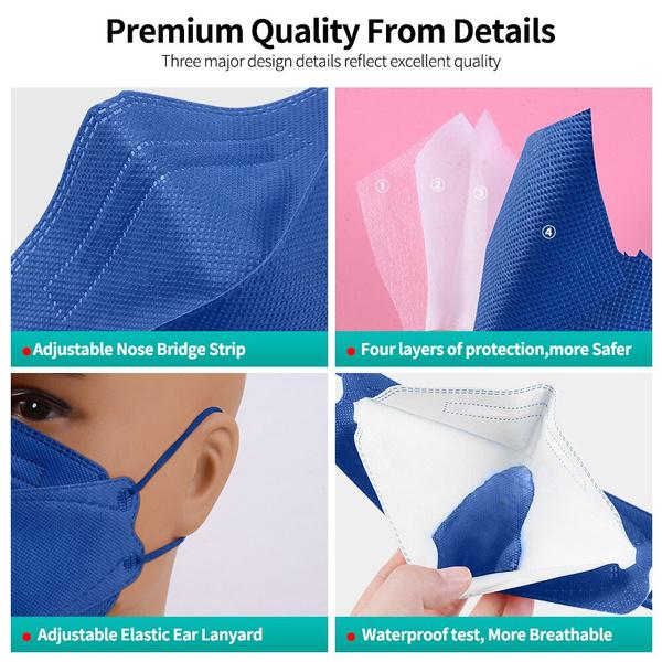 Bulk Wholesale KF94 Disposable Masks, Bulk Korean Mask 4 Ply - All Colors