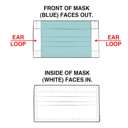 Promotional Ear Friendly Mask, Logo Elastic Ear Loop Disposable Masks For Adults and Kids - All Colors