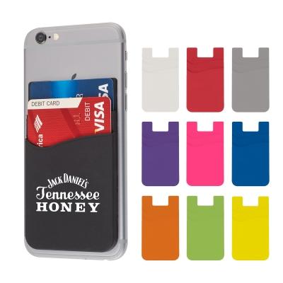 Promotional Custom Logo Dual Pocket Silicone Phone Wallet