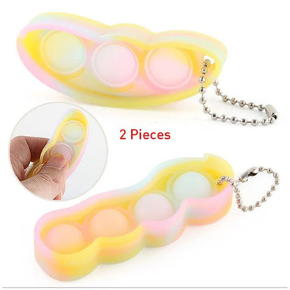 Bulk Mini Push Pop Bubble Fidget Key Chain Toy for Adults and Kids