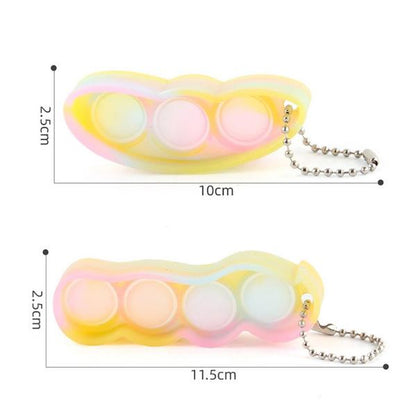 Bulk Mini Push Pop Bubble Fidget Key Chain Toy for Adults and Kids