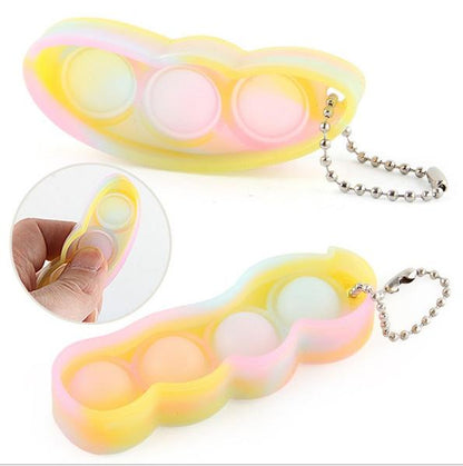 Bulk Mini Push Pop Bubble Fidget Key Chain Toy for Adults and Kids