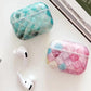 Bulk Airpod Pro & Airpod 1/2 Crystal Tile Case Cover Pink And Green