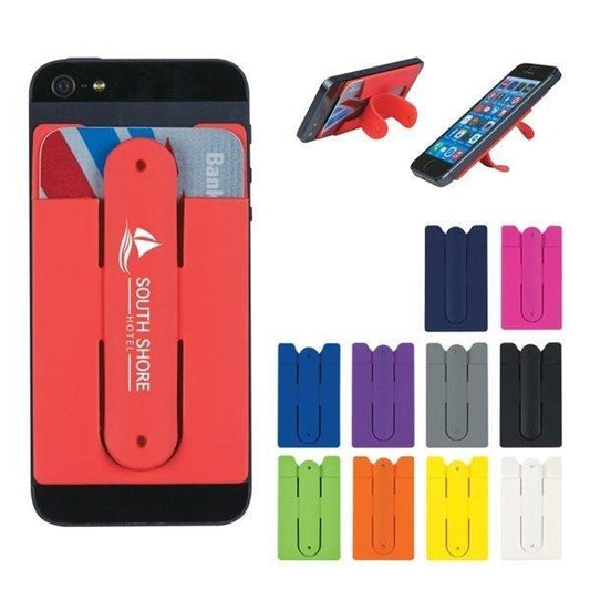 Custom Logo Silicone Phone Wallet With Stand