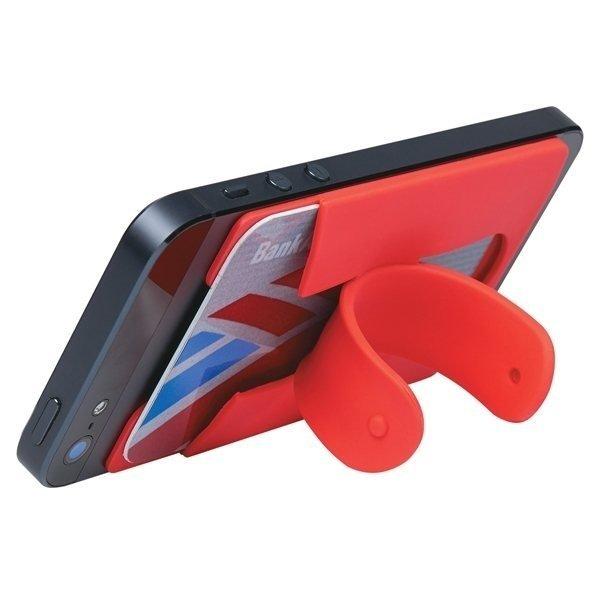 Custom Logo Silicone Phone Wallet With Stand