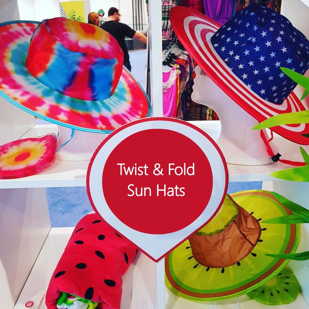 Bulk Twist and Fold Colorful Sun Hats for Sunny, Rainy and Fun Days