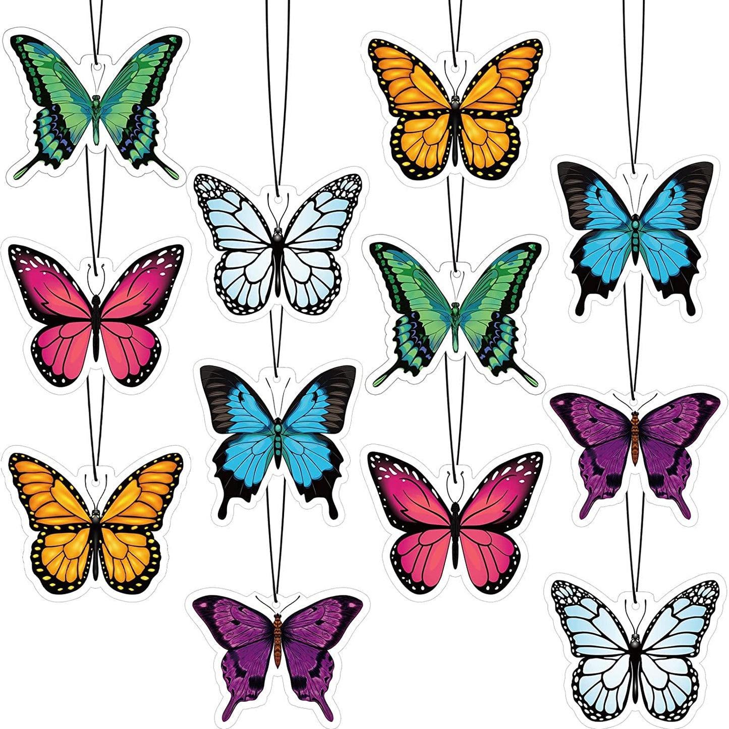 Bulk Butterfly Car Air Fresheners Summer Flower Hanging Air Fresheners for Cars, Bedrooms, Restrooms