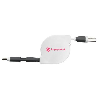 Custom Logo 2-In-1 USB Retractable Mobile Charging Cable