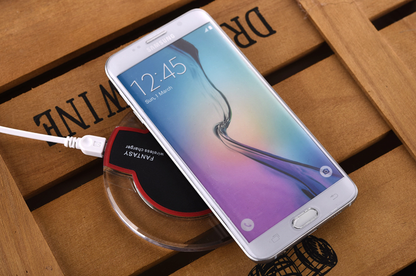 Custom Logo Cellphone Wireless Charger Promotional Clear Glass Led Charging Pad - 10W