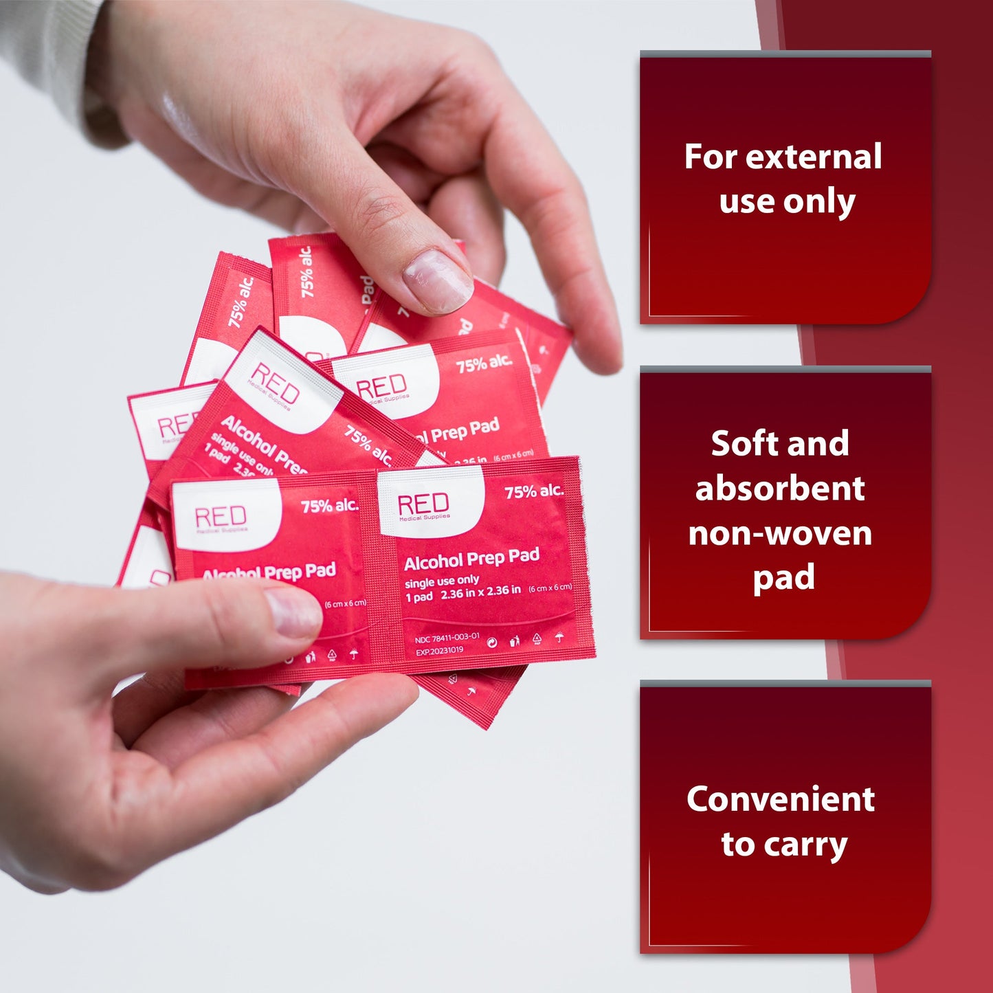 Custom Alcohol Prep Pads, Promotional Alcohol Wipes, Individually Wrapped Alcohol Wet Wipes For Anytime Use