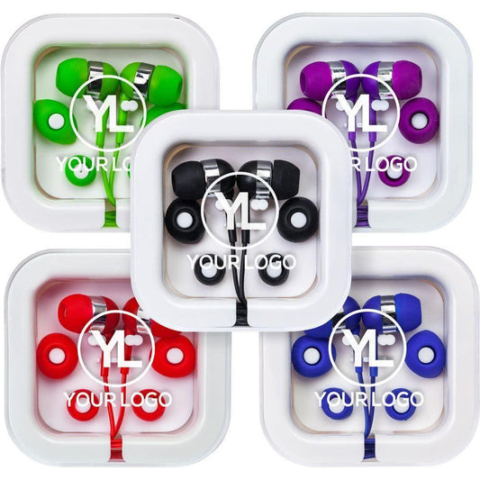 Custom Promotional Earbuds Colored In Square Case