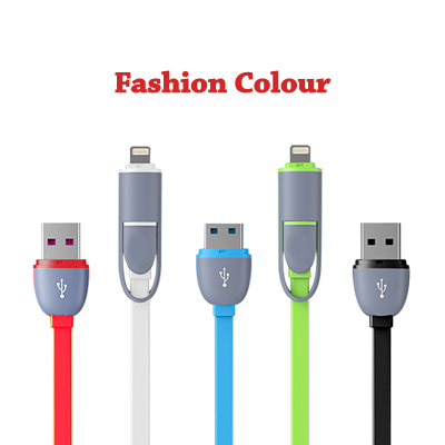 Custom Logo 2-In-1 USB Retractable Mobile Charging Cable