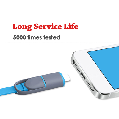 Custom Logo 2-In-1 USB Retractable Mobile Charging Cable