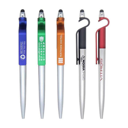 Promotional Custom Logo Yoga Stylus Pen With Phone Stand