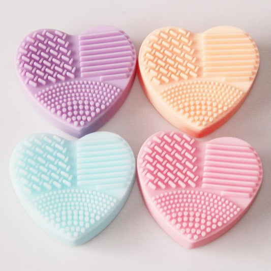 Wholesale Bulk Heart Shape Clean Makeup Brushes - Mix Colors
