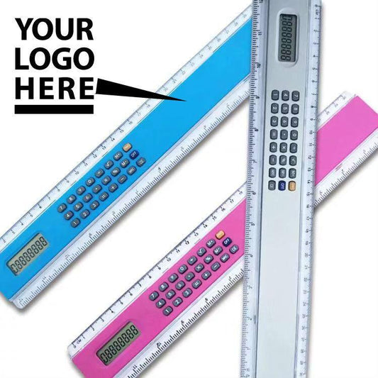 Promotional Custom Logo 12 Inch Ruler with Calculator Two in One Functionality for Schools, Businesses, Daily Use