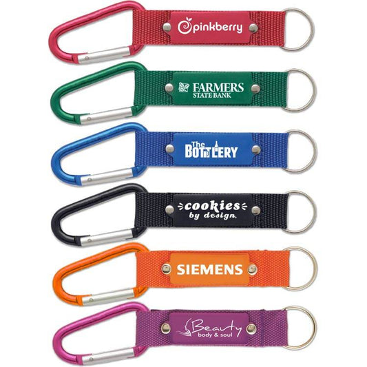 Custom Logo Printed Strap Happy Keychains, Promotional Key Chains