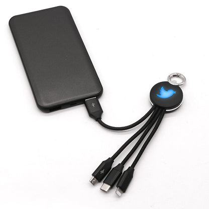 Custom Promotional 4 in 1 Light Up Logo Multi USB Charging Cable