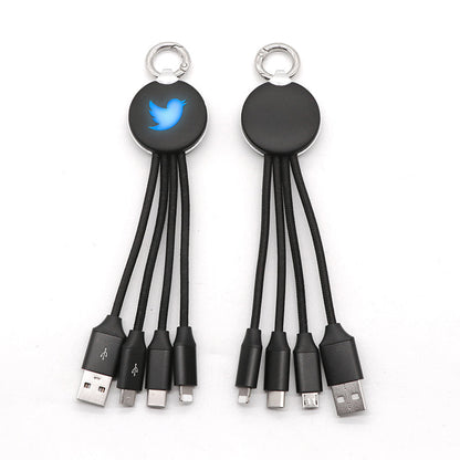 Custom Promotional 4 in 1 Light Up Logo Multi USB Charging Cable